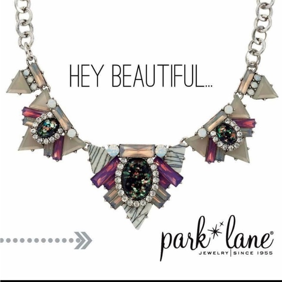 Park Lane Demi Statement Necklace Fiery Green “Opal” Amethyst, Mother of Pearl - Picture 9 of 15